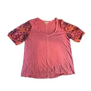 Sundance Women Top Sz M Medium Rose Embroidered Sleeve Bohemian Boho Cotton